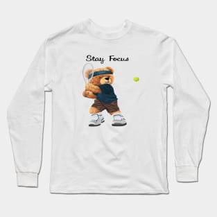 BEAR PLAYING TENNIS Long Sleeve T-Shirt